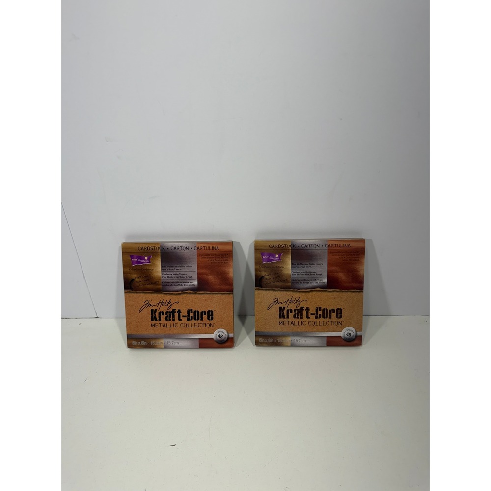 Tim Holtz Core'dinations Kraft-Core Metallic Cardstock 6x6 2 Pads 96 Sheets Tot.